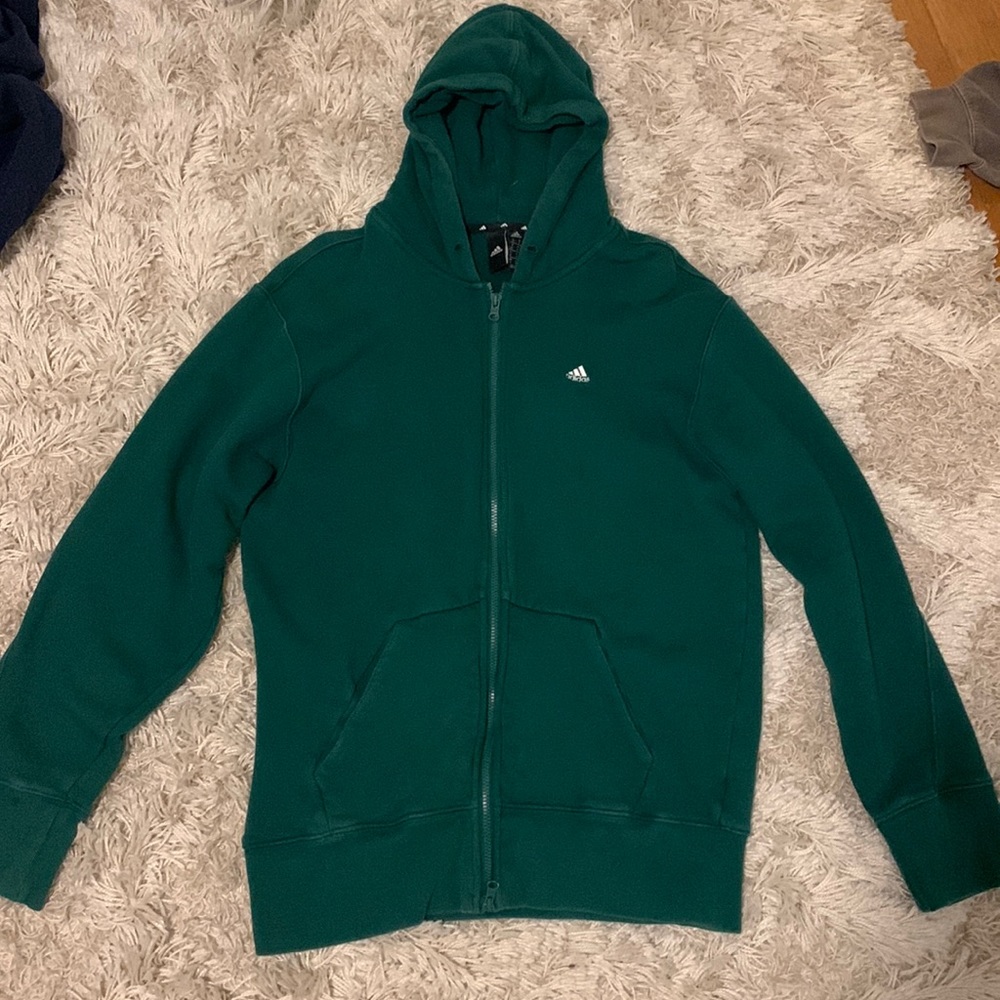 Adidas Green Zip Up. Size M